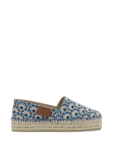 ETRO floral-print platform espadrilles - Blue - zdjęcie produktu nr 1