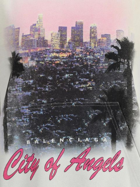 Balenciaga Los Angeles cityscape hoodie - White