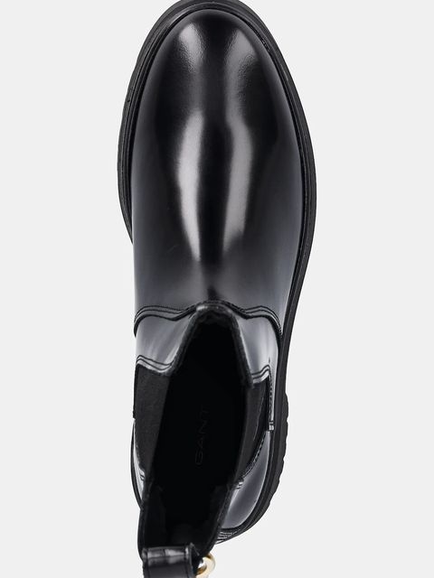 Gant sztyblety skórzane Aligrey damskie kolor czarny na płaskim obcasie 31551158