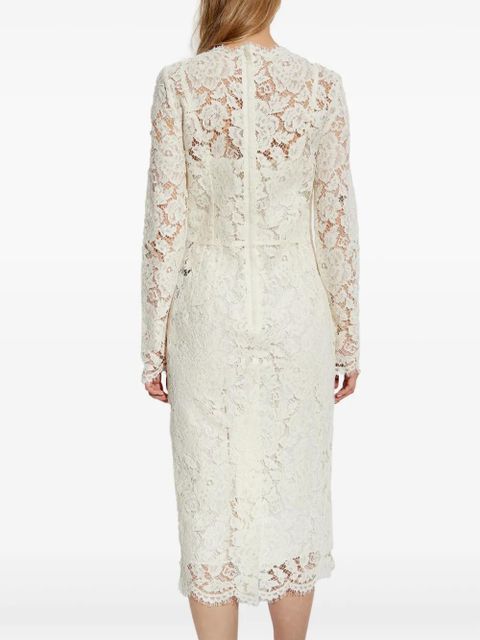 Dolce & Gabbana DNA floral-lace midi dress - White
