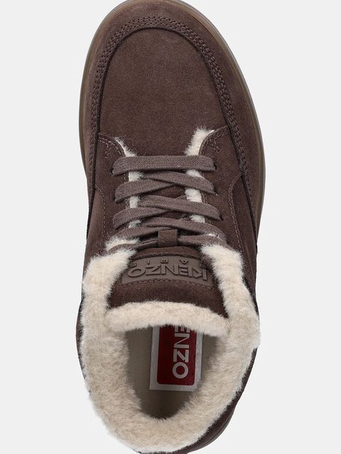 Kenzo sneakersy zamszowe Dome Mid Top Sneakers damskie kolor brązowy FF62SN062L58.14