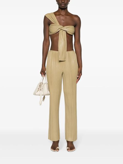 Nanushka Emae pleated faux-leather trousers - Neutrals - zdjęcie produktu nr 2