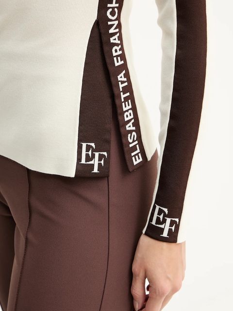 Elisabetta Franchi sweter damski kolor beżowy lekki MK03S56E2