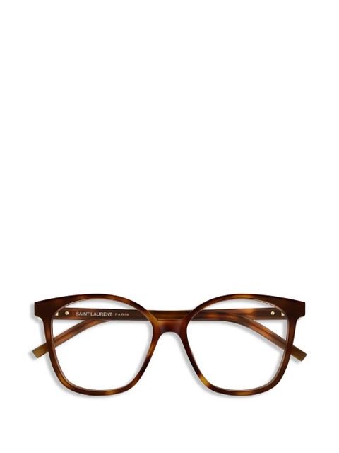 Saint Laurent Eyewear geometric-frame glasses - Brown - zdjęcie produktu nr 1