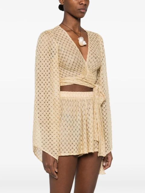 Missoni tie-front crop top - Yellow - zdjęcie produktu nr 2