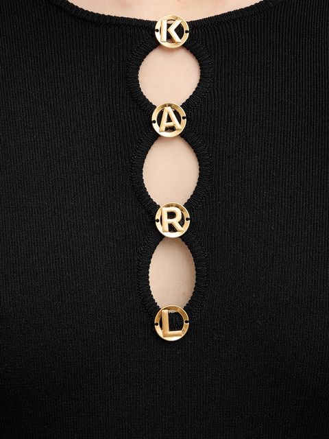 Karl Lagerfeld sukienka KARL DAILY kolor czarny midi rozkloszowana B1W13003