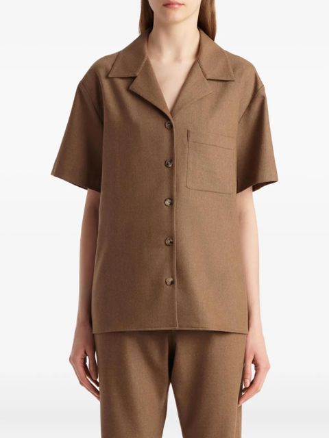 KHAITE short-sleeve pocket shirt - Brown