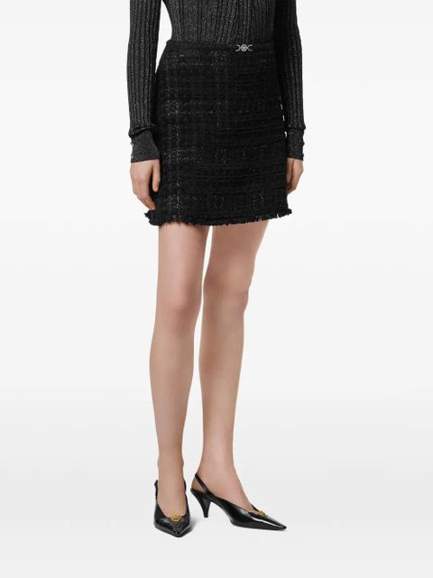 Versace check-pattern mini skirt - Black