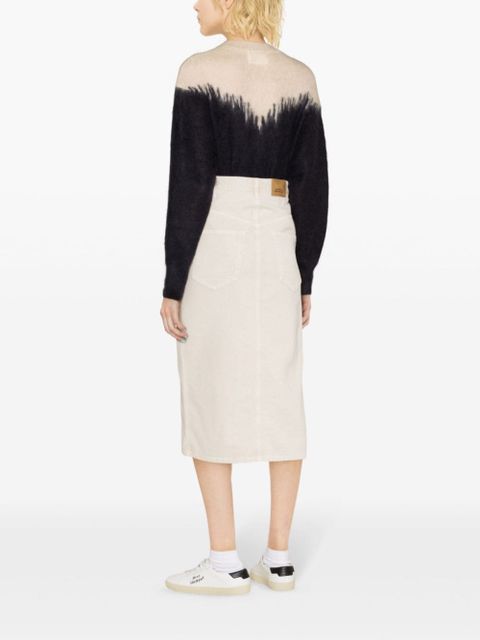 MARANT ÉTOILE Vandy midi denim skirt - Neutrals