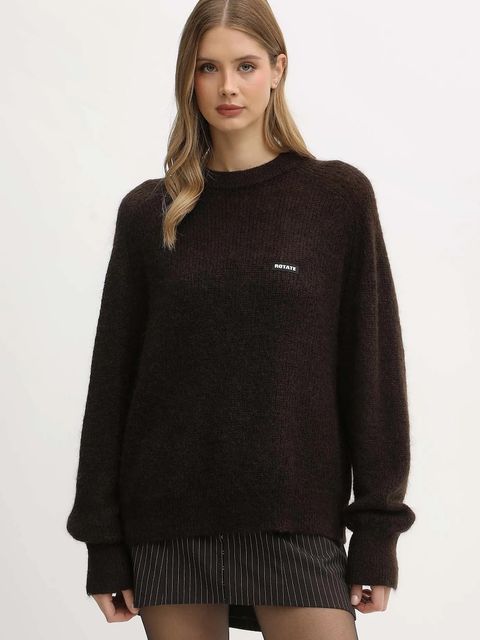 Rotate sweter z dodatkiem wełny damski kolor brązowy ciepły 1146392910 - zdjęcie produktu nr 1