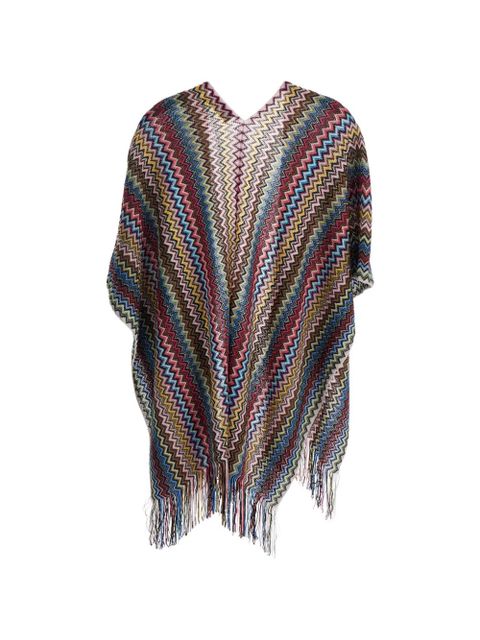 Missoni chevron fringed cape - Blue - zdjęcie produktu nr 2