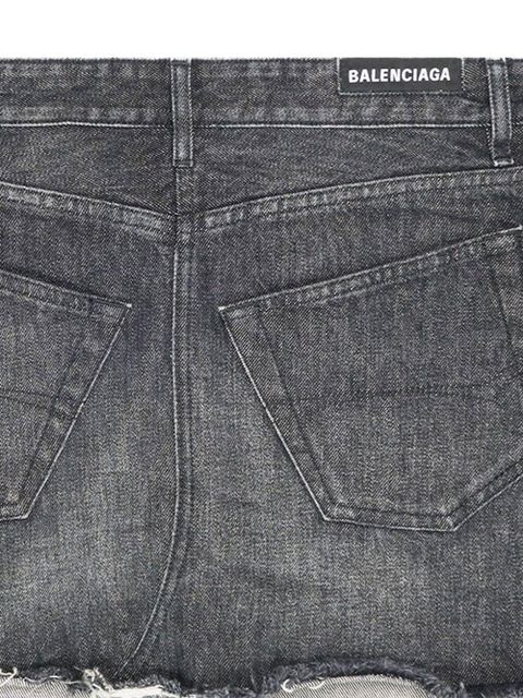 Balenciaga Cut-up denim mini skirt - Black