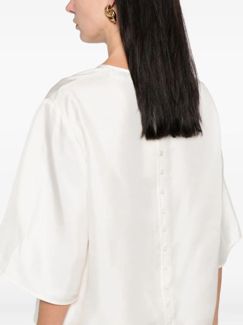 Róhe short-sleeve silk top - Neutrals