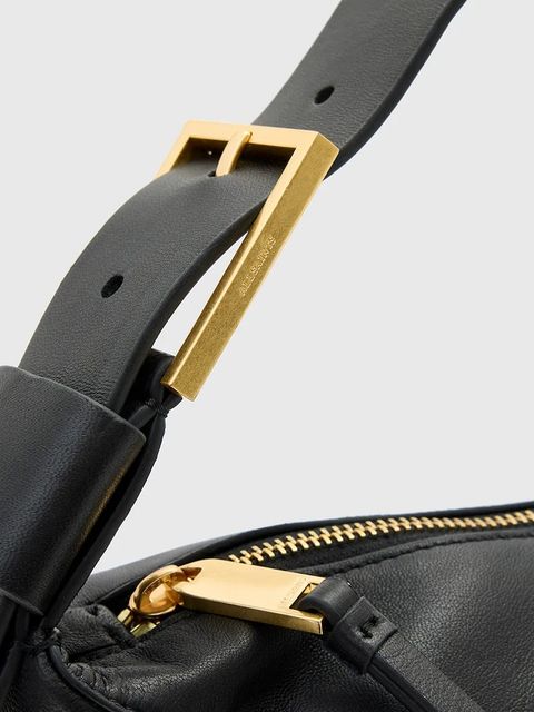 AllSaints torebka skórzana LUNA kolor czarny W190XD