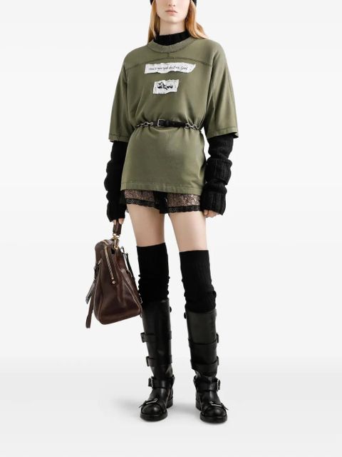 Dolce & Gabbana panelled graphic-print T-shirt - Green - zdjęcie produktu nr 2