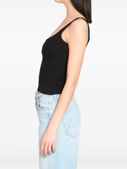 Marine Serre ribbed logo cropped tank top - Black