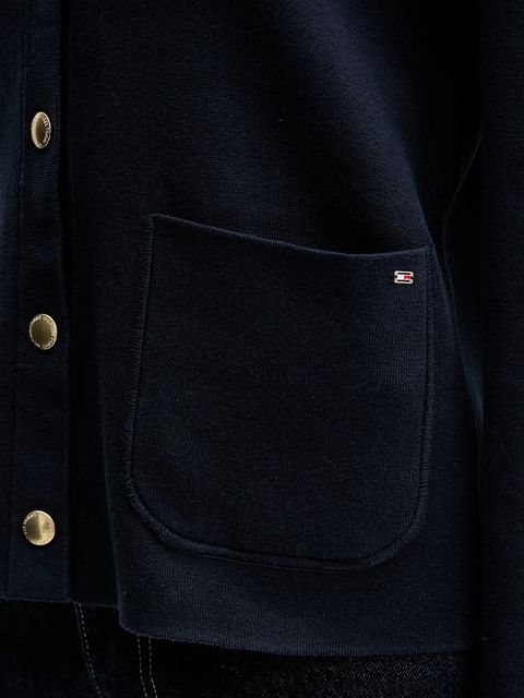 Tommy Hilfiger kardigan dwustronny kolor granatowy lekki WW0WW40846