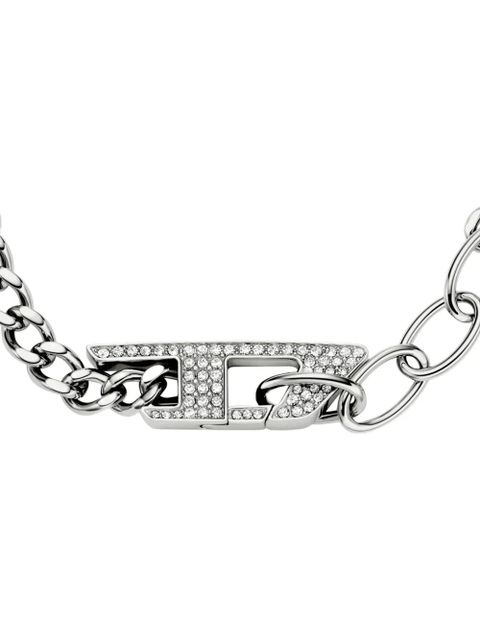 Diesel chain-link pavé bracelet - Grey
