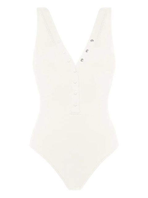 ERES Icône ribbed snap-detail swimsuit - White - zdjęcie produktu nr 1