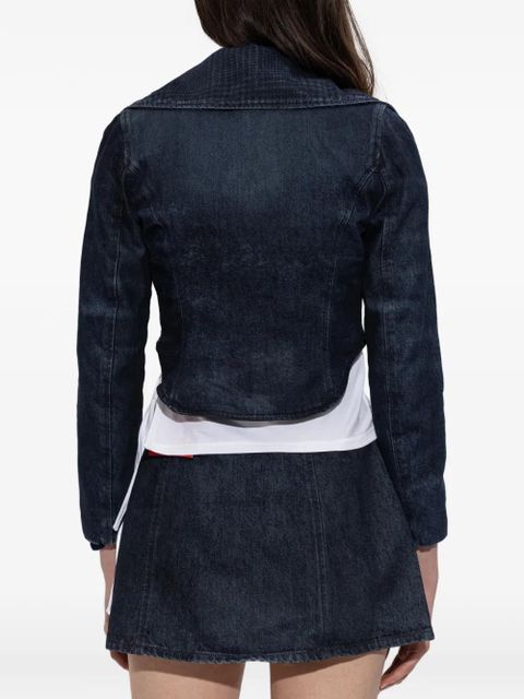 Diesel Prince of Wales button cropped jacket - Blue