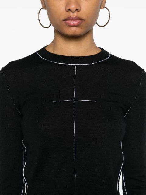 MM6 Maison Margiela contrast-stitching jumper - Black