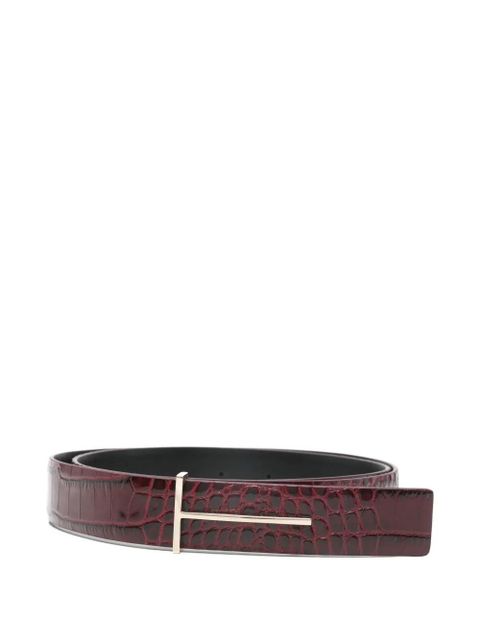 TOM FORD embossed-leather belt - Red - zdjęcie produktu nr 1