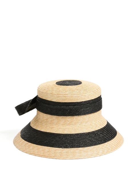 Valentino Garavani signature bow straw bucket hat - Neutrals