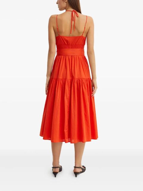 Lauren Ralph Lauren belted midi dress - Orange