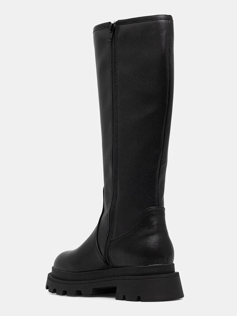 Blauer kozaki KIMMEL damskie kolor czarny na płaskim obcasie F5KIMMEL01/LEP - zdjęcie produktu nr 2