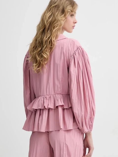 Stine Goya koszula damska kolor różowy relaxed z kołnierzykiem klasycznym SG-SS25-T054-2342 - zdjęcie produktu nr 2