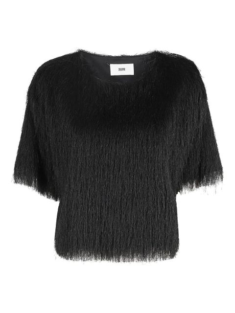 SOLOTRE fringed top - Black - zdjęcie produktu nr 1