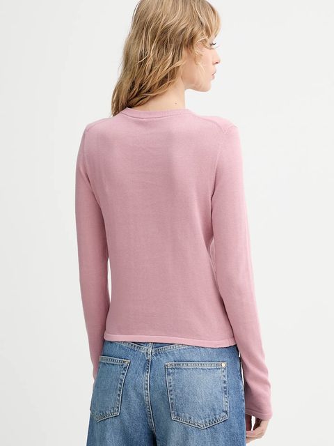 HUGO sweter bawełniany kolor różowy lekki 50514296