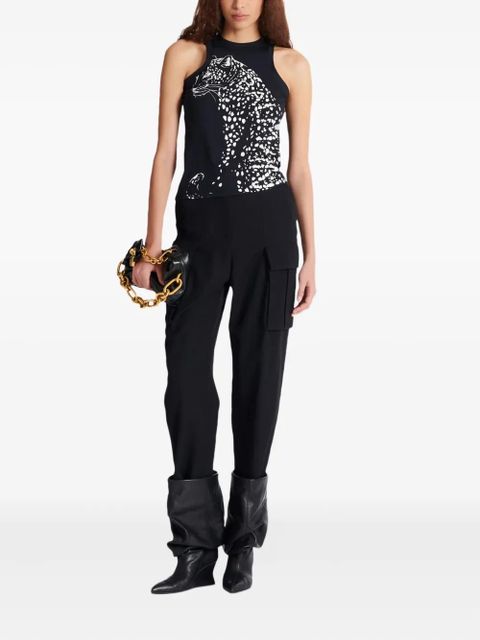Balmain leopard-print halterneck top - Black