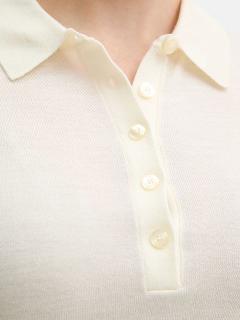 BOSS polo wełniane Fidenka damski kolor beżowy 50545015