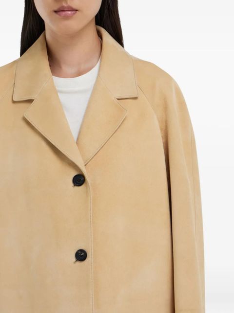 Ferragamo flap-pocket suede coat - Neutrals