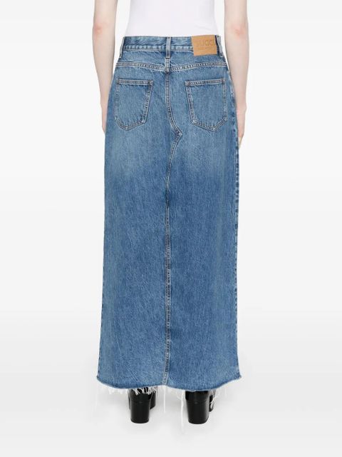 Gucci Horsebit-detail denim maxi skirt - Blue
