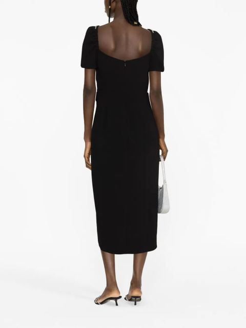 Self-Portrait crystal-embellished midi dress - Black