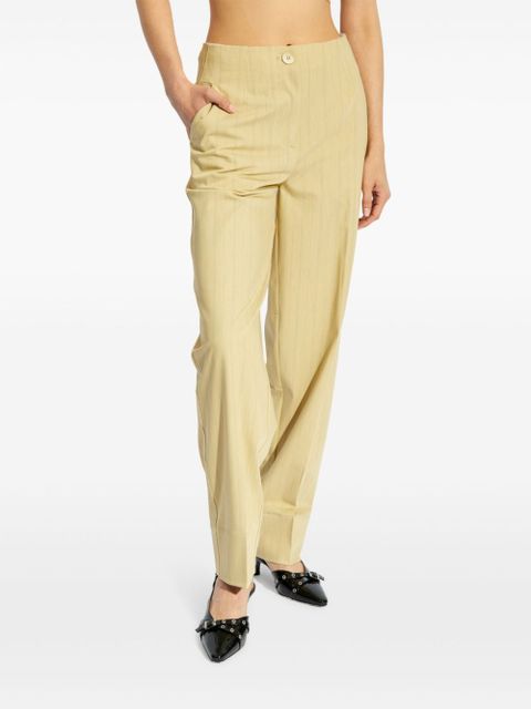 GANNI high-waisted striped trousers - Neutrals