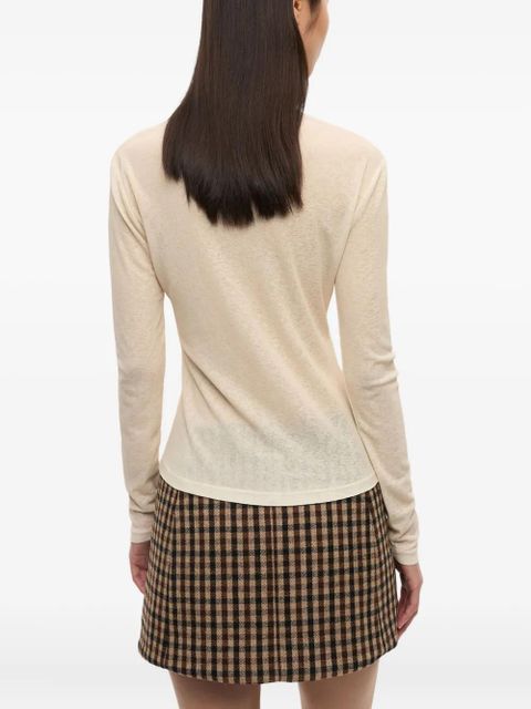 GANNI logo-print long-sleeve top - Neutrals