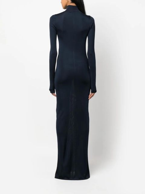 Saint Laurent knit long-sleeve maxi dress - Blue - zdjęcie produktu nr 2