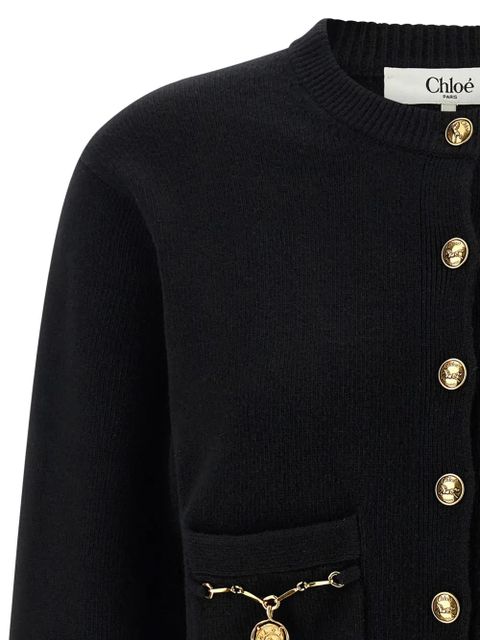 Chloé metal-button cardigan - Black