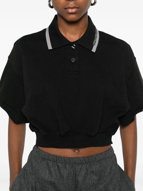 Alexander Wang cropped polo top - Black