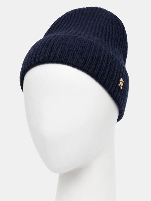 Tommy Hilfiger czapka kaszmirowa kolor granatowy AW0AW17772 - zdjęcie produktu nr 2