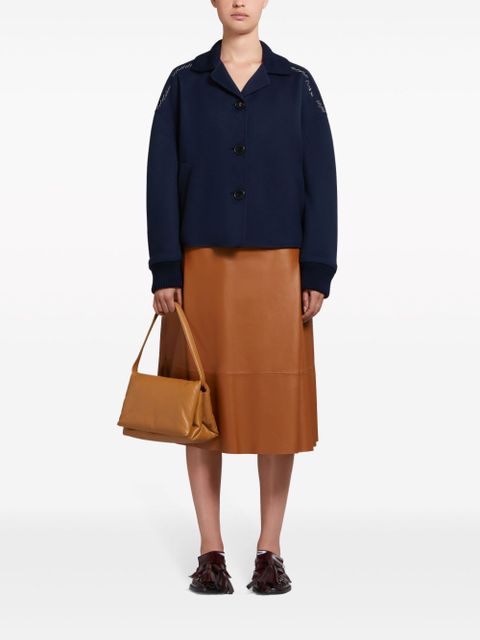 Marni medium Prisma leather shoulder bag - Brown