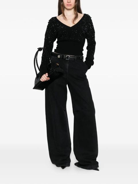 Max Mara Gang beaded V-neck sweater - Black - zdjęcie produktu nr 2