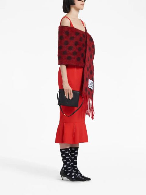 Marni flounce-hem sheath midi dress - Red