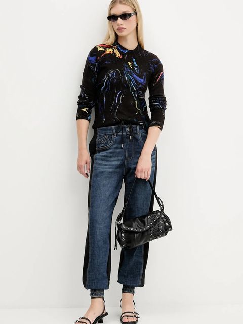 Desigual spodnie dresowe KIMY damskie kolor granatowy wzorzyste 25WWDD08