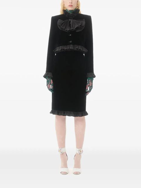 Valentino Garavani sablé velvet skirt - Black
