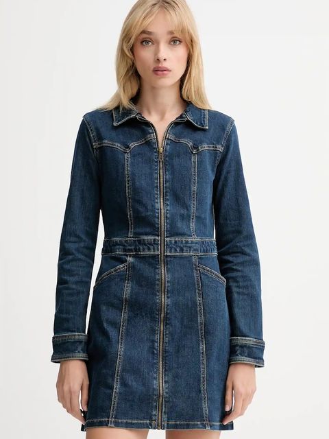 Levi's sukienka jeansowa kolor niebieski mini dopasowana 003S6