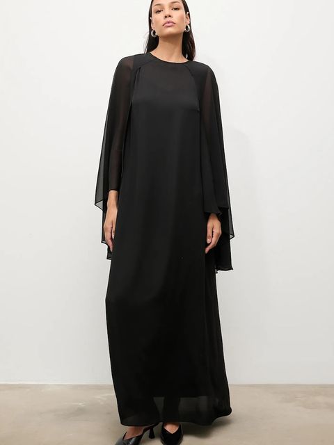 Answear.LAB sukienka kolor czarny maxi prosta